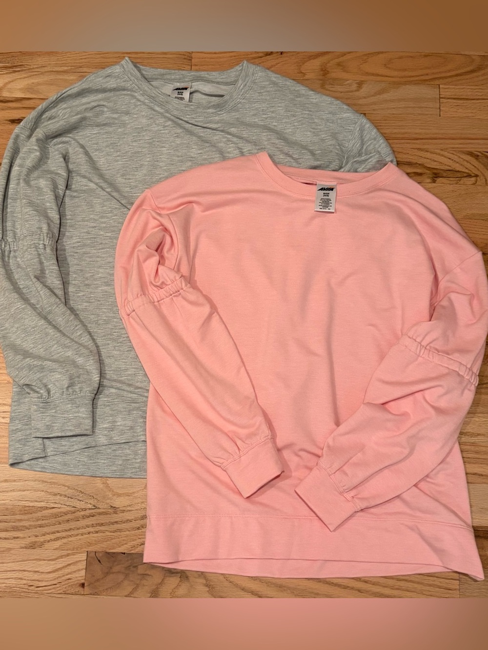 Two AVIA Long Sleeve Tops Pink & Gray Size Small